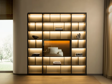 505 UP SYSTEM - Sectional wooden bookcase with built-in lights _ Molteni & C. by Molteni - view 3